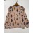 Women'S All-Over Cat Back Print Sweater - Soft & Brown Tabby Cat Design, Round Neck Long Sleeve Casual Sweater, Lightweight Everyday & Formal Outfits