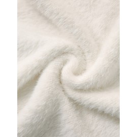 Women's Thick & Soft Sweater with Bow Buttons - Winter Warm Round Neck Long Sleeve Cozy Sweater, Beige & White Cable- Design, All-Season Casual Elegant Pullover for Fall and Winter Layering, Hand Wash or Dry Clean, Solid Color with Bow Detail, Medium Stretch, Relaxed Fit, Fleece Lining for Extra Warmth, Chic and Comfortable for Casual Attire, Cozy Sweaters For Women, Casual Long Sleeve Sweater, Oversized Knit Sweater, Colourfull Loose Sweater For Women,