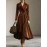 Women'S Vintage-Inspired Corduroy Dress - Long Sleeve, Button-Front Closure, Flared Hem, Solid Color, Casual Fall/Winter Wear, Versatile for Casual & Formal Occasions, Casual Attire, Casual Outfit, Elegant Long Dress For Women, Long Dress For Women