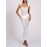 1pc Elegant Polyester Lace Sleeveless Maxi Dress for Women - Sexy Backless Bodycon Cami with Sweetheart Neckline, Solid Color, All-Season, Weave Knit Fabric