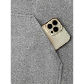 Plus Size, Women's Oversized Brown Jacket - Plus Size Casual Collar Coat with White Button Closure, Dropped Shoulder H-Line Silhouette & Chest Pocket - All-Season Outerwear for, Date, Everyday (Machine Washable) - Elegant Brown Blazer