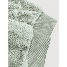 Plus Size Striped Fuzzy Hooded Coat - Soft, Warm, and Cozy Long Sleeve Zipper Coat for Fall and Winter - Women's Casual Outerwear for Cold Weather